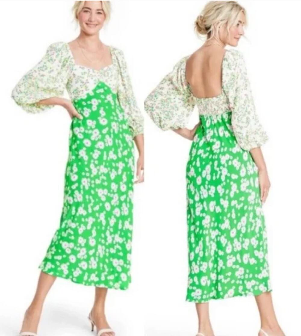 Rixo For Target  Floral Daisy Print Springy Midi Dress Size 6